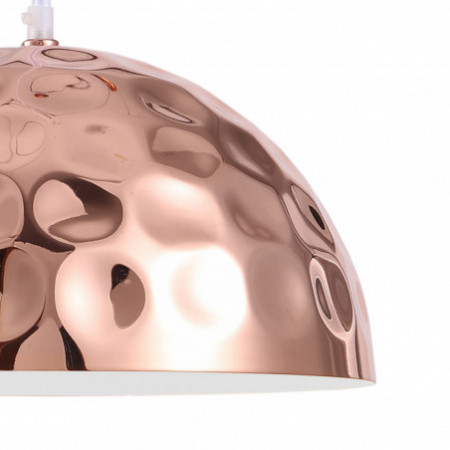 Lampadario Skodella in Acciaio finitura Rame filo regolabile, d40 h23 cm