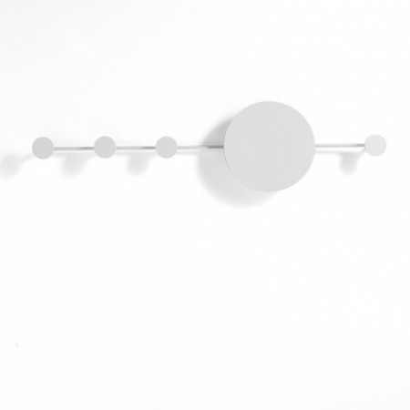 Applique LED / Appendiabiti Nas in Acciaio di Bianco opaco, 97x25 cm