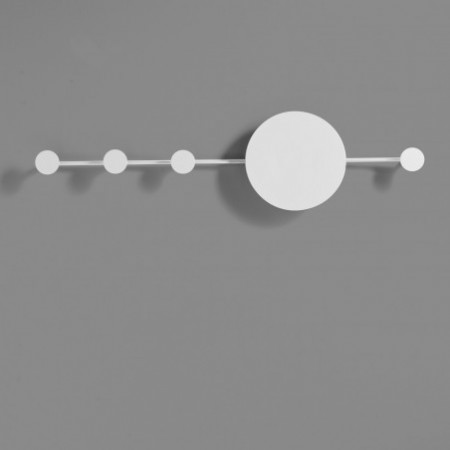 Applique LED / Appendiabiti Nas in Acciaio di Bianco opaco, 97x25 cm