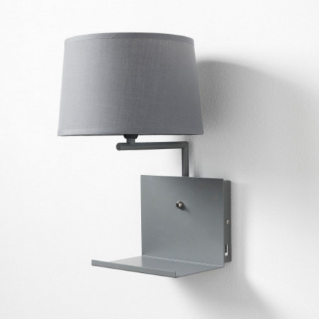 Lampada da tavolo Slim in Alluminio verniciato Nero opaco, 15x28 h58 c