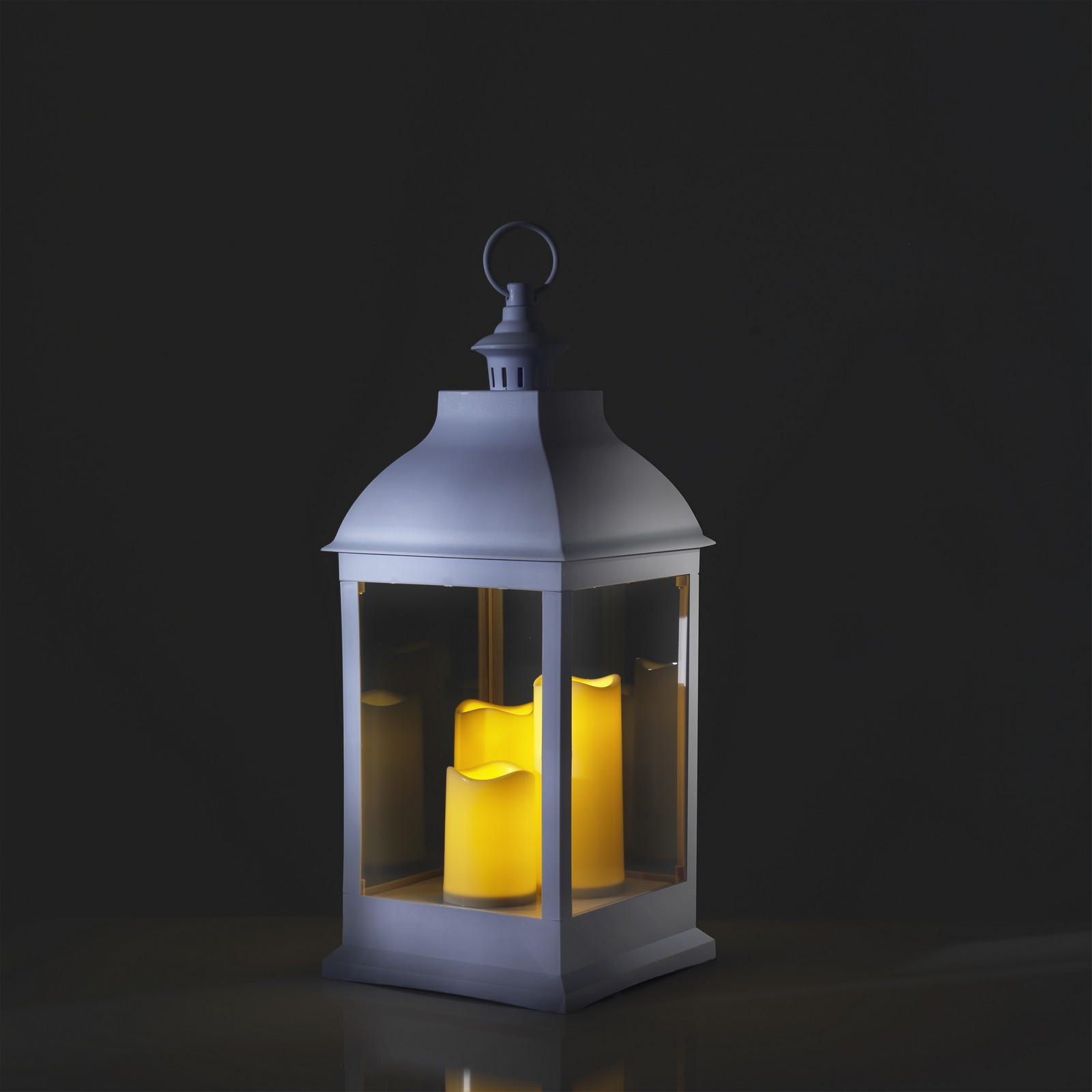 Lampada Decorativa LED Tina in plastica Bianca, 23.5x23.5 h54 cm