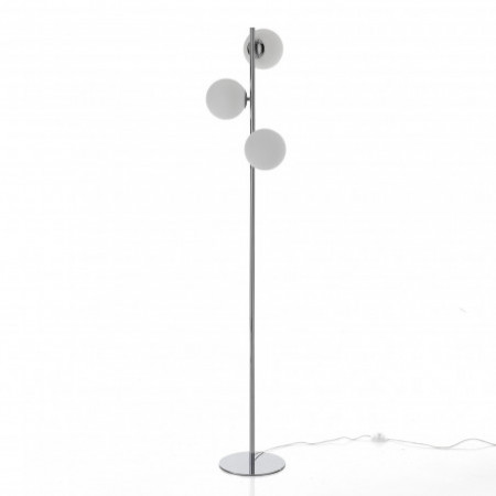 Lampada da terra struttura in acciaio Cromato sfere direzionabili in vetro bianco dimensione lampada cm. D.30 H.160