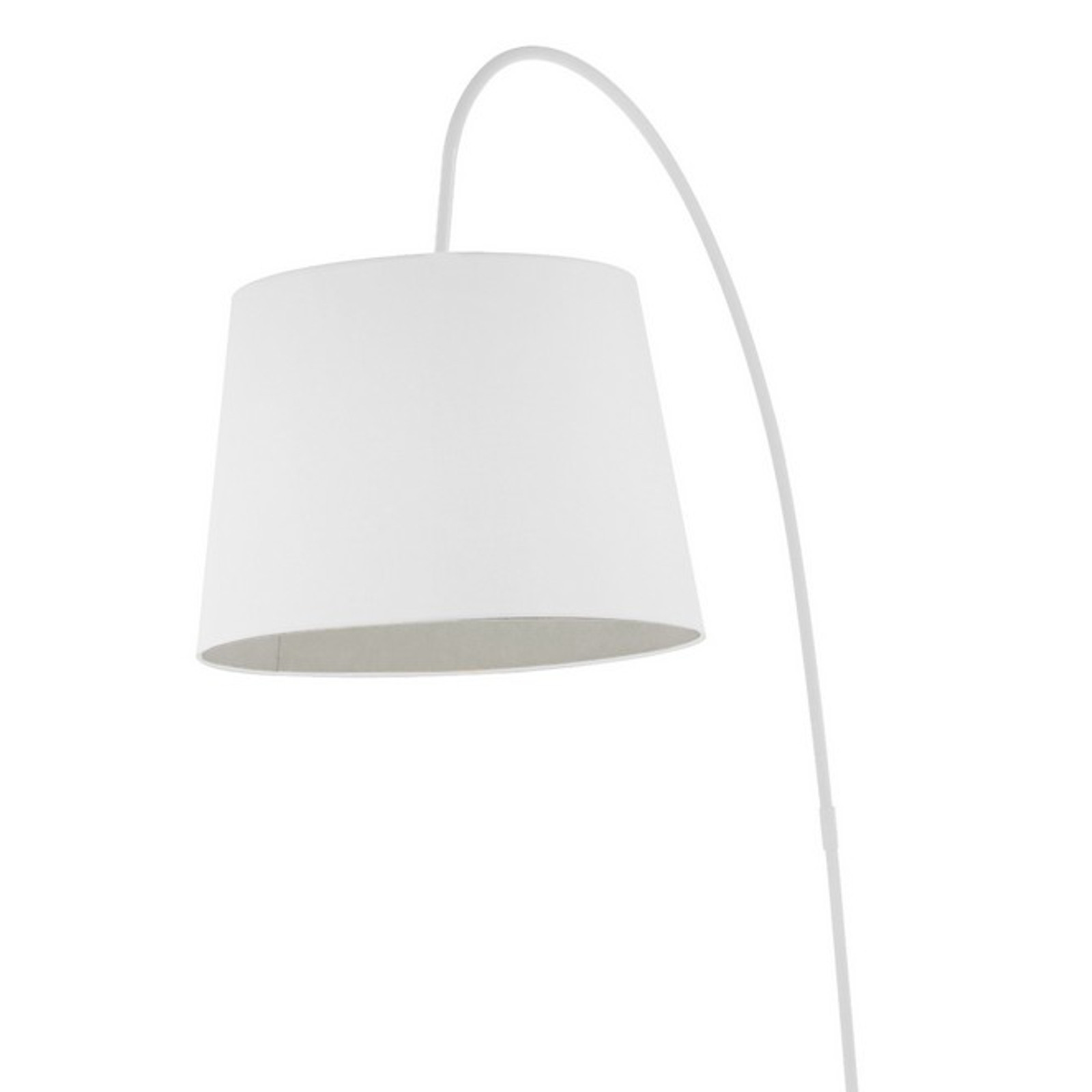 Lampada da terra Felix in Metallo Bianco opaco con paralume in Tessuto Bianco, d29 h210 cm