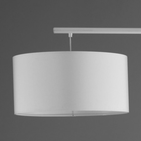 Lampada da terra King in Metallo Bianco opaco con paralume in Tessuto Bianco, 220x40 h210 cm