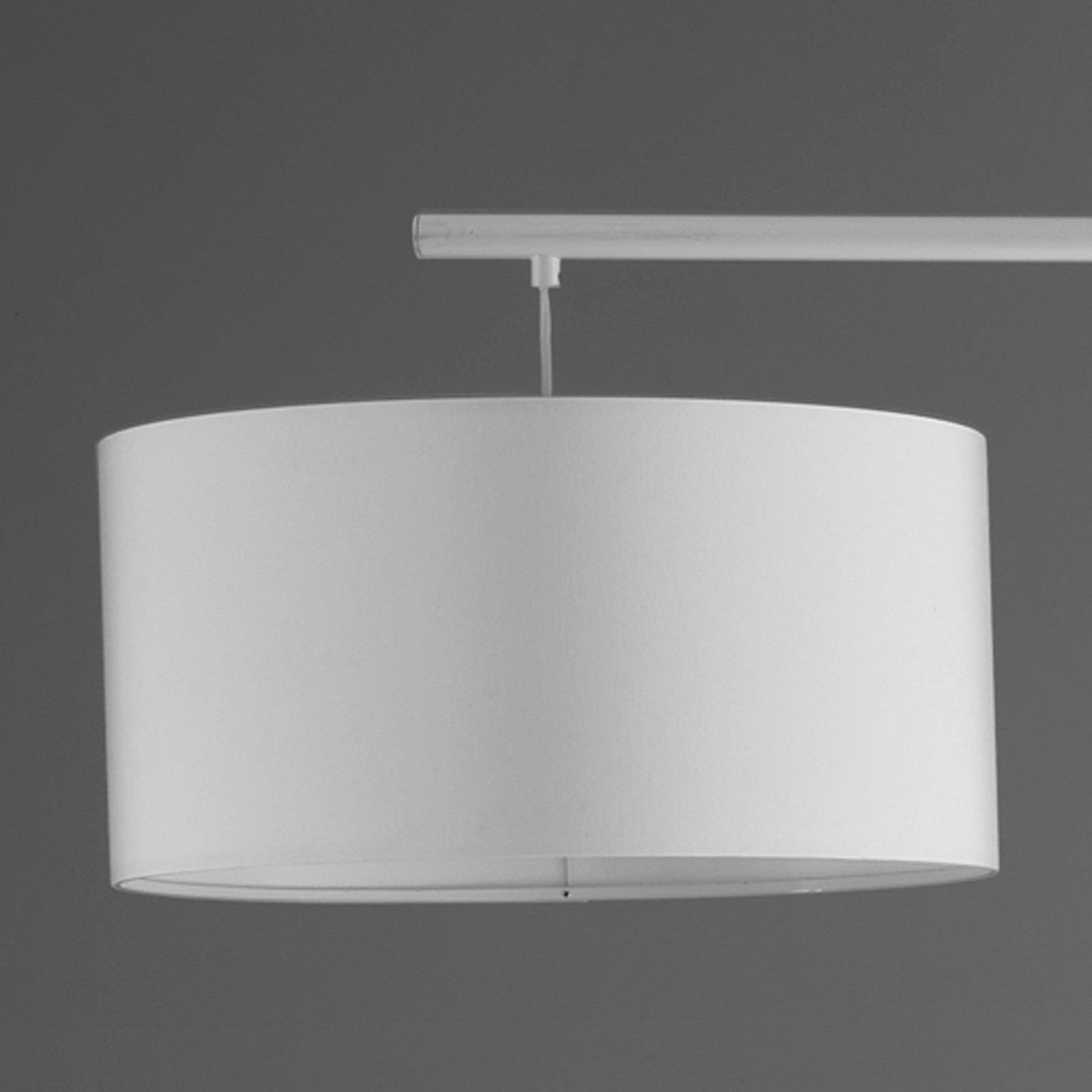 Lampada da terra King in Metallo Bianco opaco con paralume in Tessuto Bianco, 220x40 h210 cm