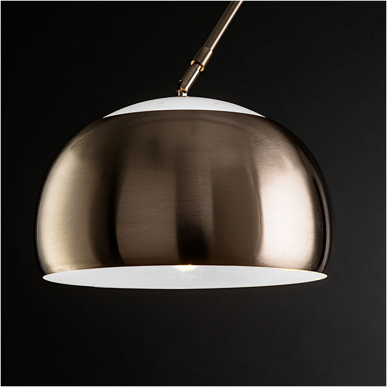 Lampada da terra ad arco Oracle in Metallo Satinato base in Marmo Nero, h220x190 cm