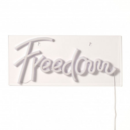 Scritta Luminosa Neon Freedom luce fredda alimentazione USB, 45x20 cm