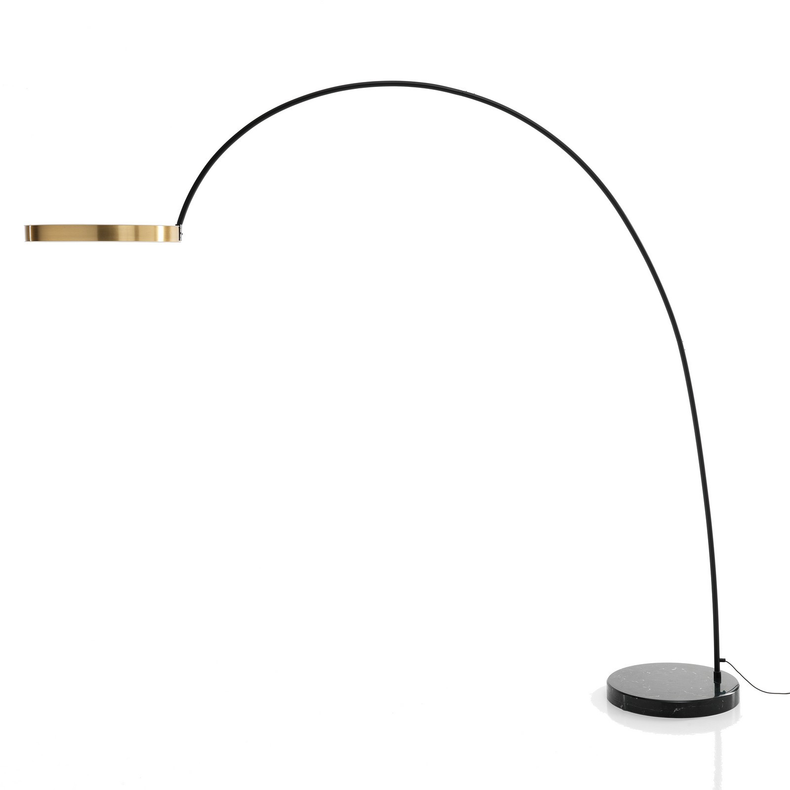 Lampada da terra LED dimmerabile ad arco Karl Oro in Metallo Nero Opac