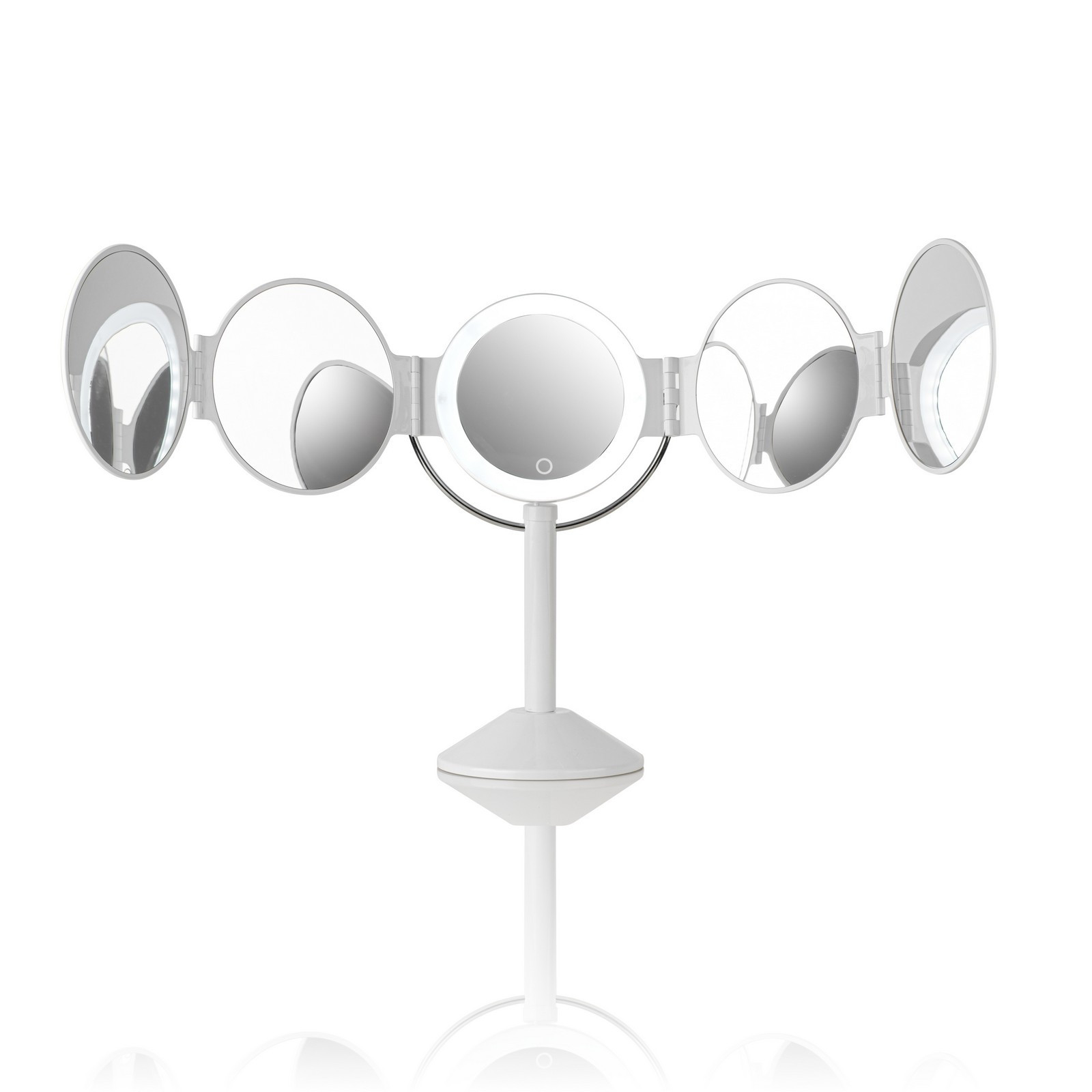 Specchio da Tavolo con Ledsenza filo Touch Bianco opaco, 25x20.5xh46.5 cm