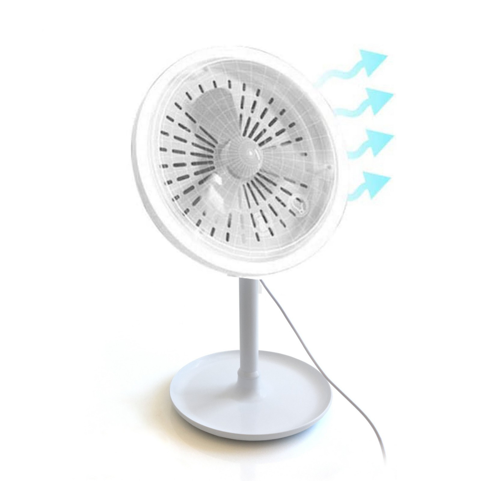 Specchio da Tavolo con Led Touch 2 intensità  Bianco lucido, 20x17xh35 cm