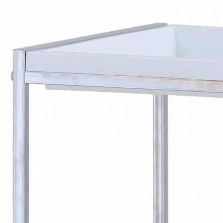 Scaffale Romina in Metallo Cromato e ABS Bianco, 31x38.5xh115 cm