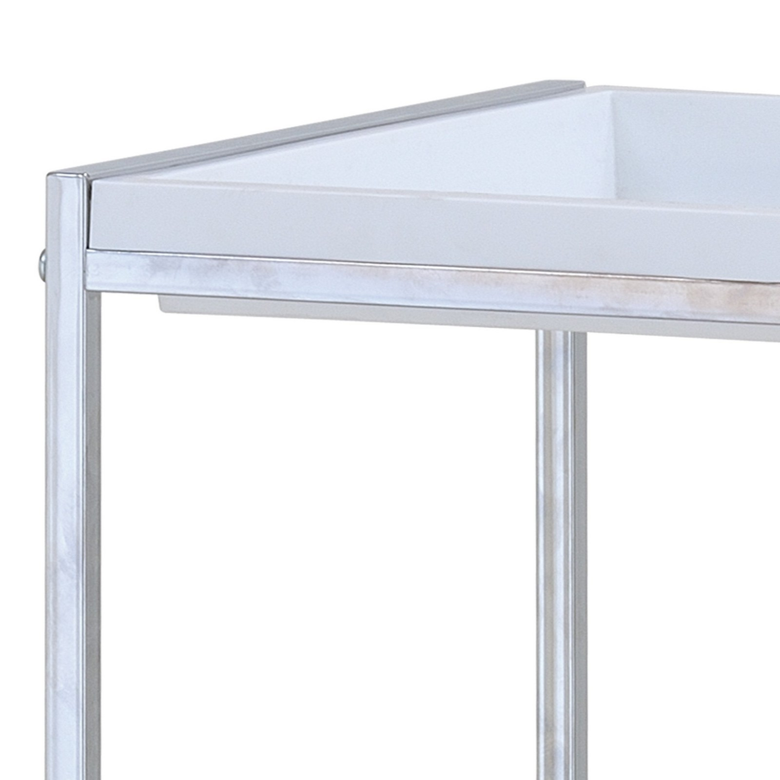 Scaffale Romina in Metallo Cromato e ABS Bianco, 31x38.5xh115 cm