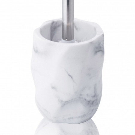 Portaspazzolino toilette CARRARA ealizzato in marmo, 9.5x9.5 h12.5/37 cm