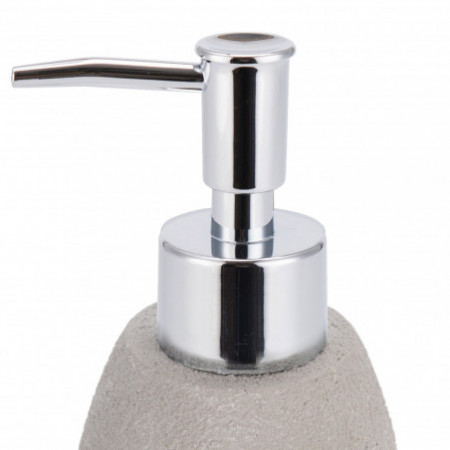 Dispenser Portasapone TADAO in Poliresina effetto cemento colore Grigio, 7x7 h16 cm