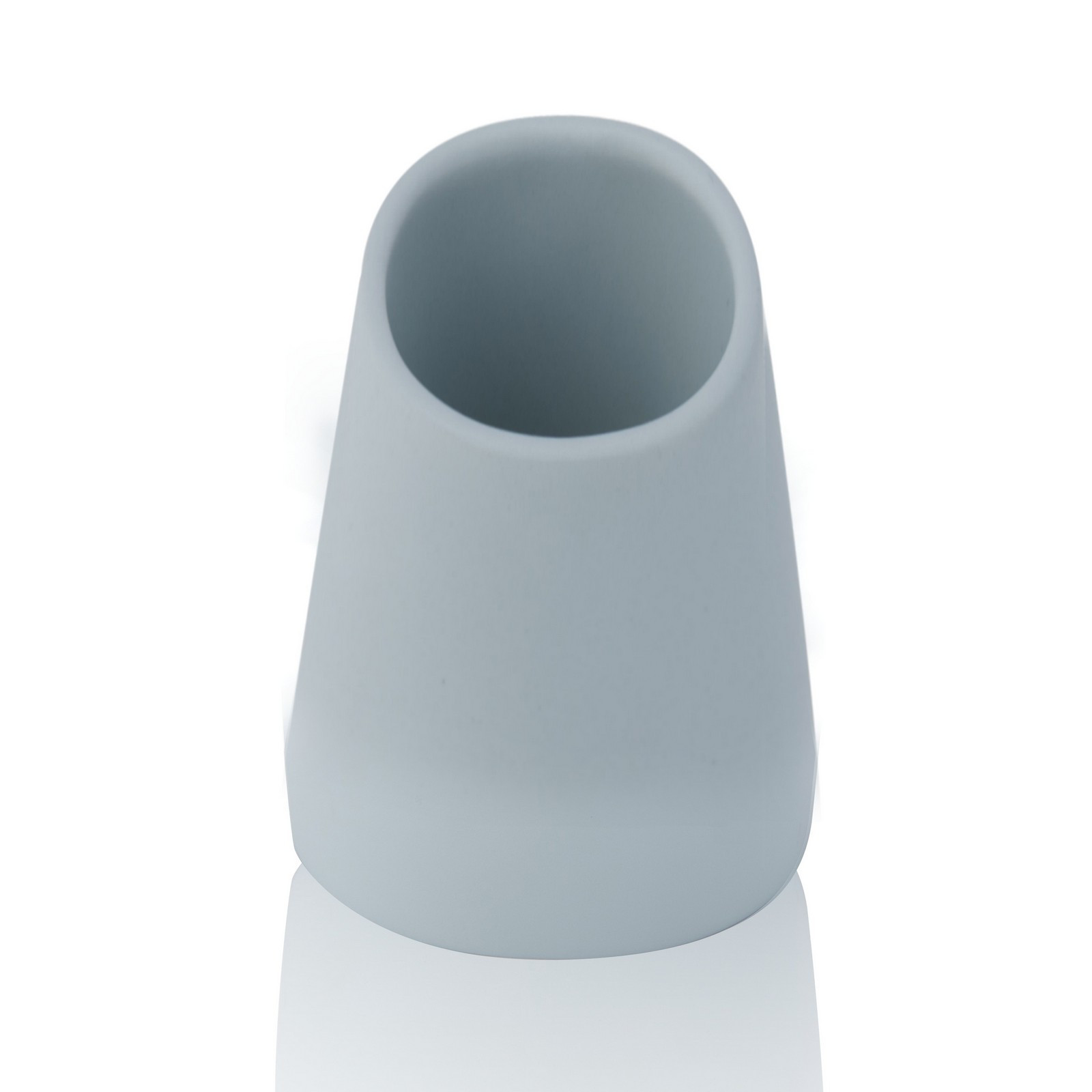 Bicchiere portaspazzolini ARIEL in Poliresina Azzurra, 7.5x7.5 h8.5 cm