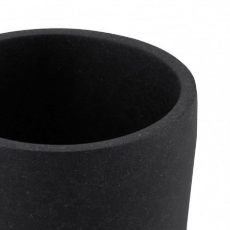 Bicchiere portaspazzolini ANY in Poliresina colore Antracite opaco, 7.7x7.7 h8.6 cm