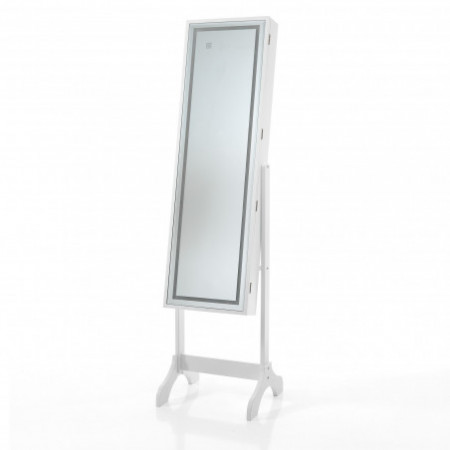 Specchiera da Terra VIP con contenitore luci LED accensione Touch, 41x40 h160 cm