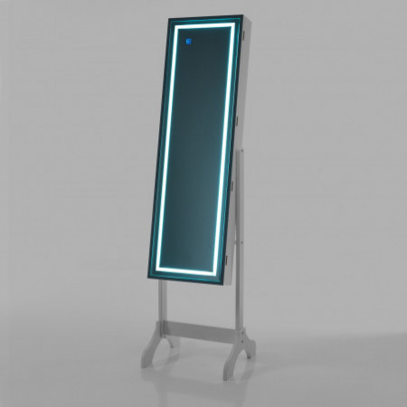 Specchiera da Terra VIP con contenitore luci LED accensione Touch, 41x40 h160 cm