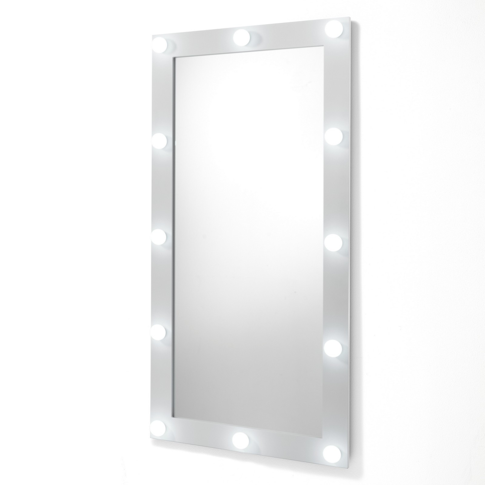 Specchiera da Terra / parete STAR laccato Bianco opaco, 60x120 cm