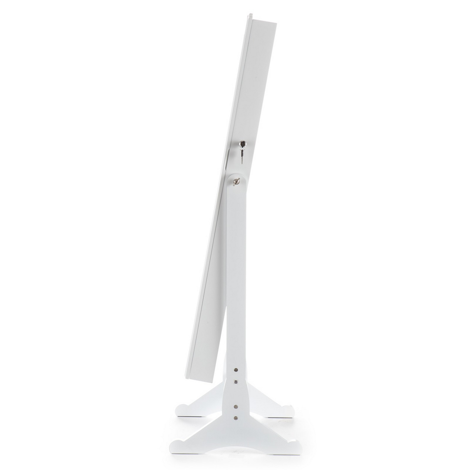 Specchiera VIP con contenitore laccata Bianco opaco, 40x152 cm