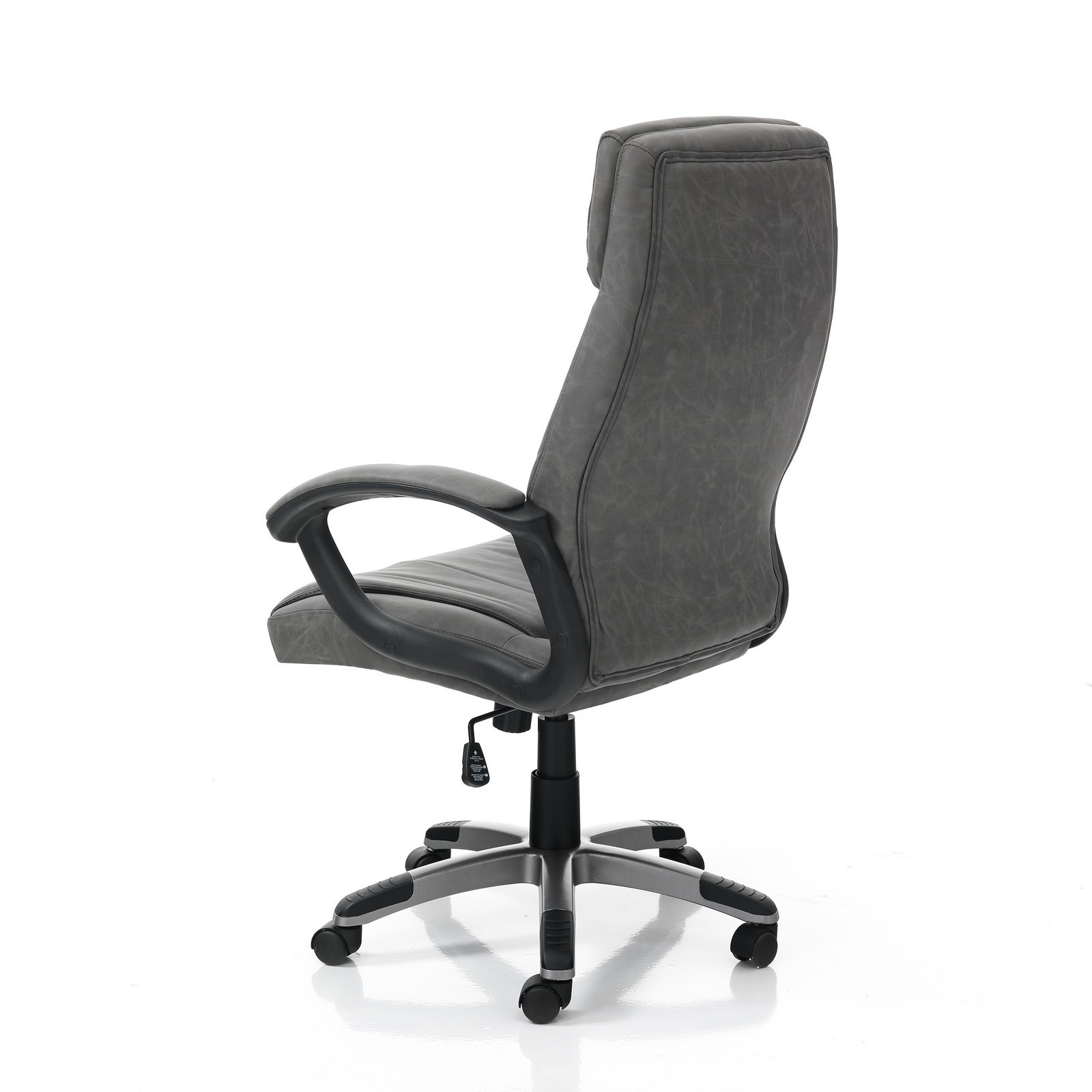 Sedia da ufficio regolabile e girevole TORINO in Pelle sintetica Grigio effetto invecchiato con ruote, 64x63 h111/121 cm