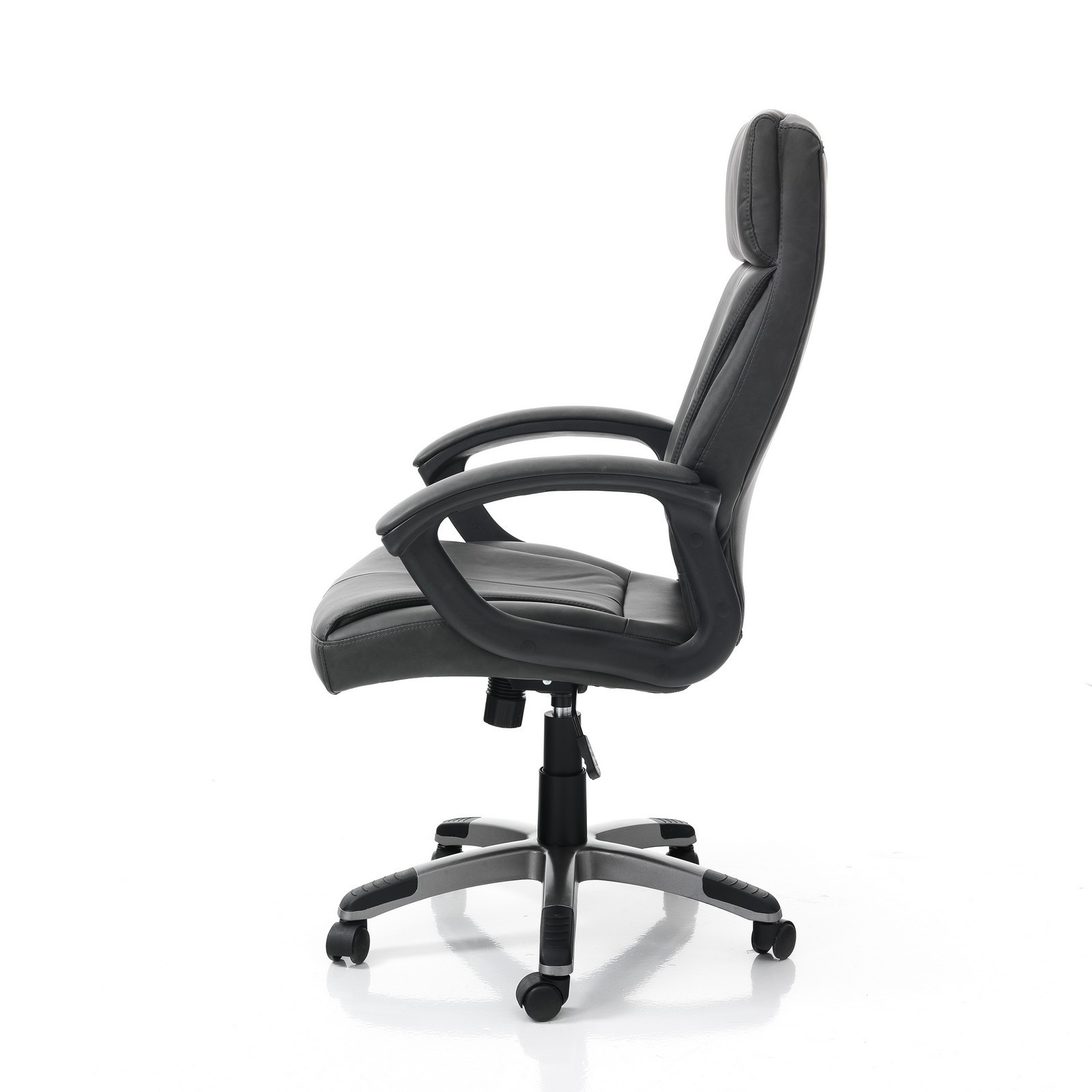 Sedia da ufficio regolabile e girevole TORINO in Pelle sintetica Nero effetto invecchiato con ruote, 64x63 h111/121 cm
