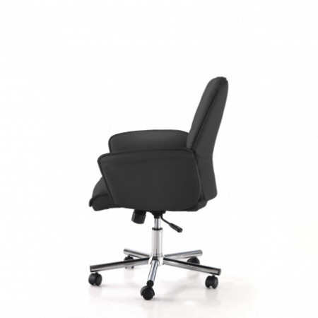 Sedia da ufficio regolabile e girevole URBINO in Pelle sintetica Nera con ruote, 62x62 h91/97 cm