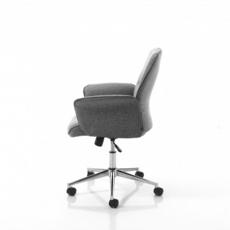 Sedia Da Ufficio Regolabile e Girevole URBINO In tessuto Grigio Con Ruote, 62x62 H 92/100 Cm
