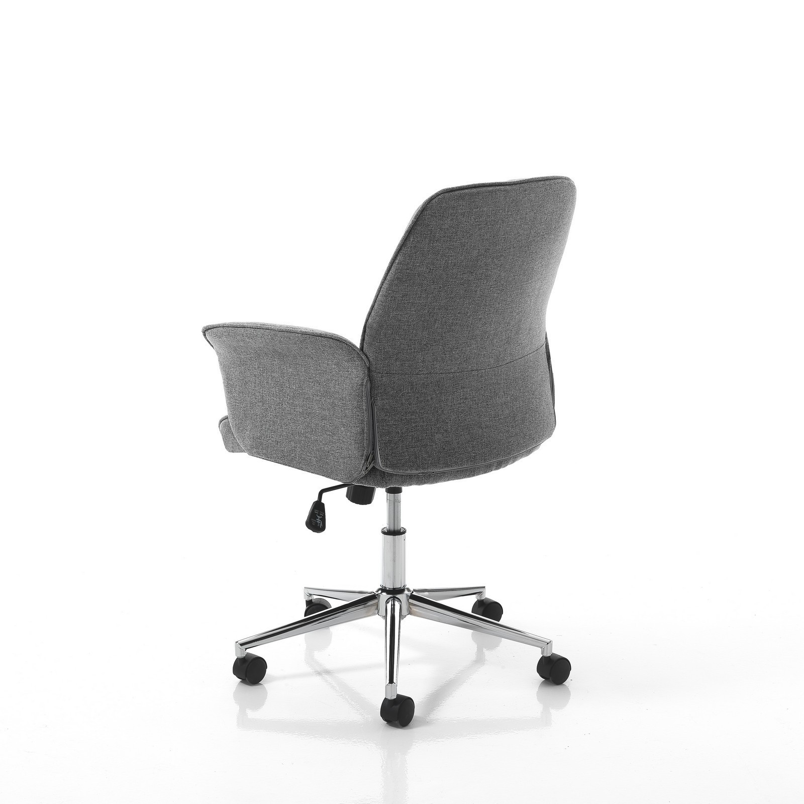 Sedia Da Ufficio Regolabile e Girevole URBINO In tessuto Grigio Con Ruote, 62x62 H 92/100 Cm