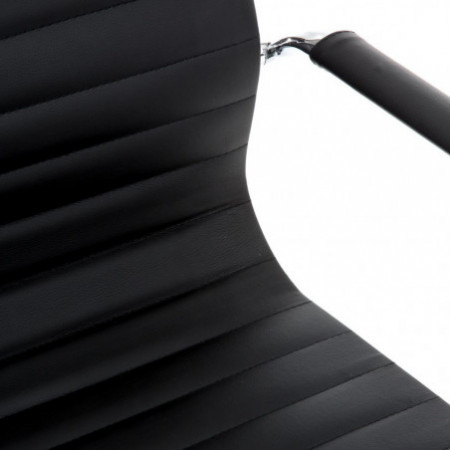 Sedia da ufficio regolabile e girevole KETTY SMALL in Pelle sintetica Nera con ruote, 56x63 h93/103 cm