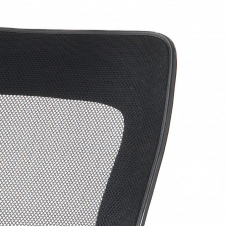 Sedia da ufficio regolabile e girevole MESSINA Nera in Metallo cromato e Tessuto traforato con ruote, 58x65 h91/99 cm