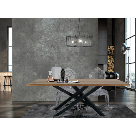 Lampadario Dora in Acciaio Nero e Oro opaco 3 lampade, d60xh23 cm