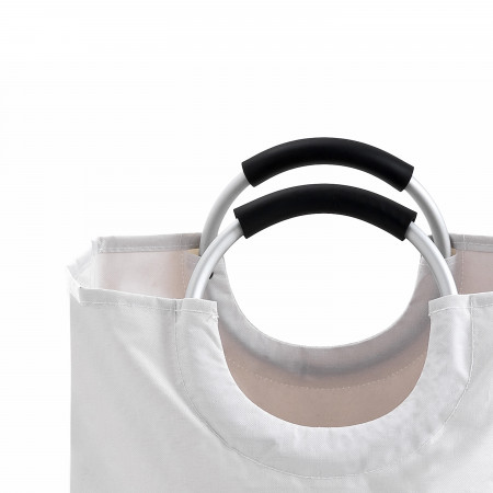 Sacca Biancheria in Tessuto Sintetico Bianco con maniglie, d38xh72 cm