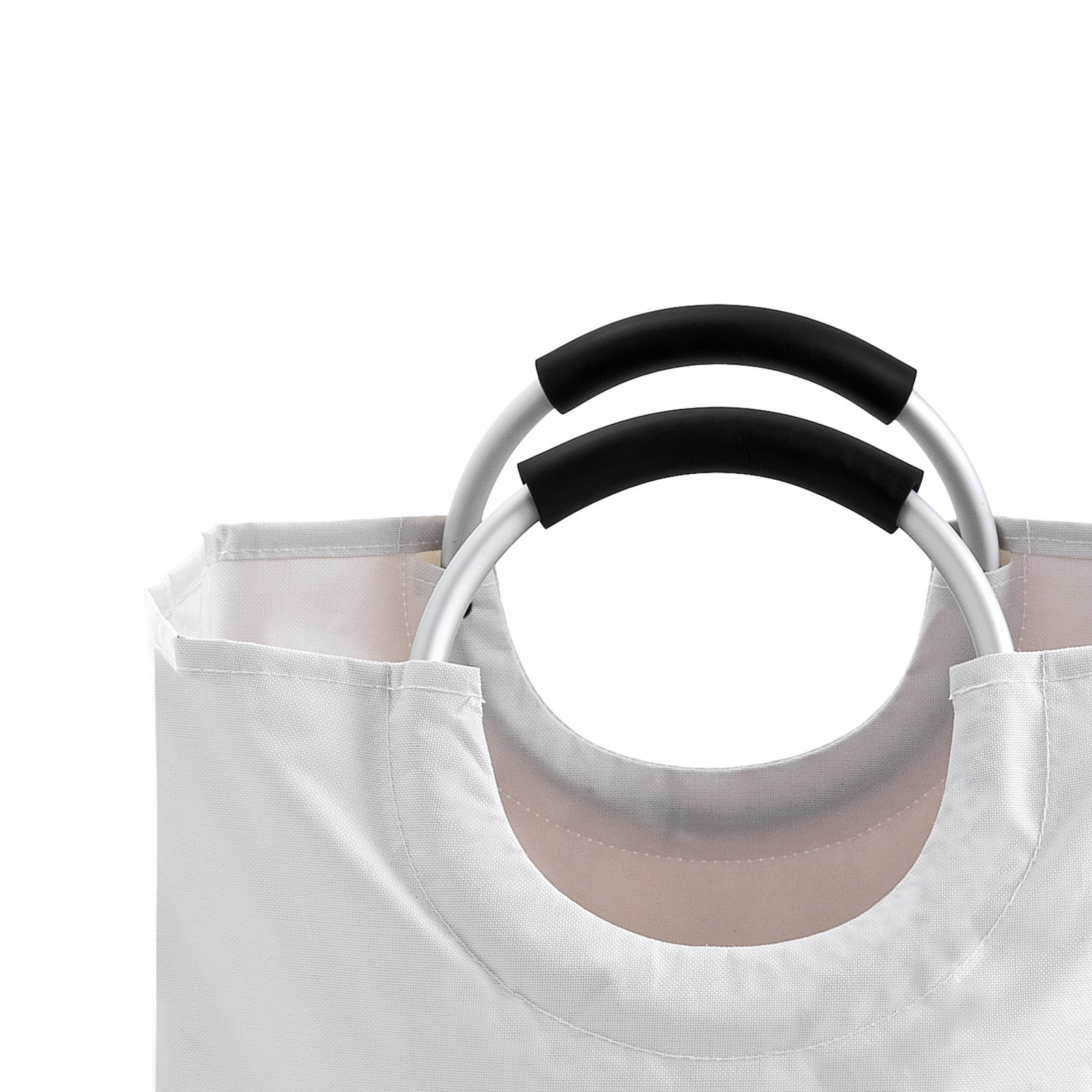 Sacca Biancheria in Tessuto Sintetico Bianco con maniglie, d38xh72 cm