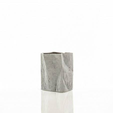 Vaso ROCKS-A in ceramica effetto pietra colore grigio chiaro finitura opaca