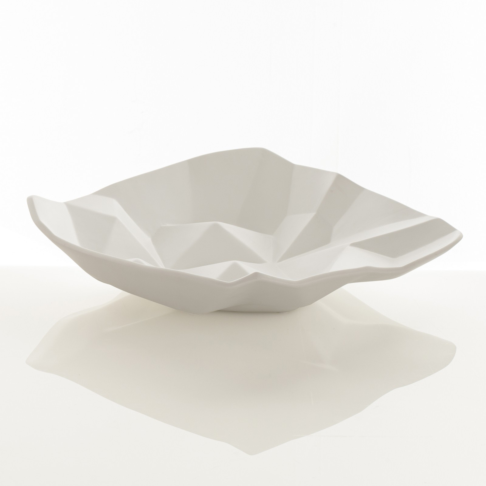 Centrotavola / svuotatasche KAOS ROUND BIG in ceramica colore bianco finitura opaca