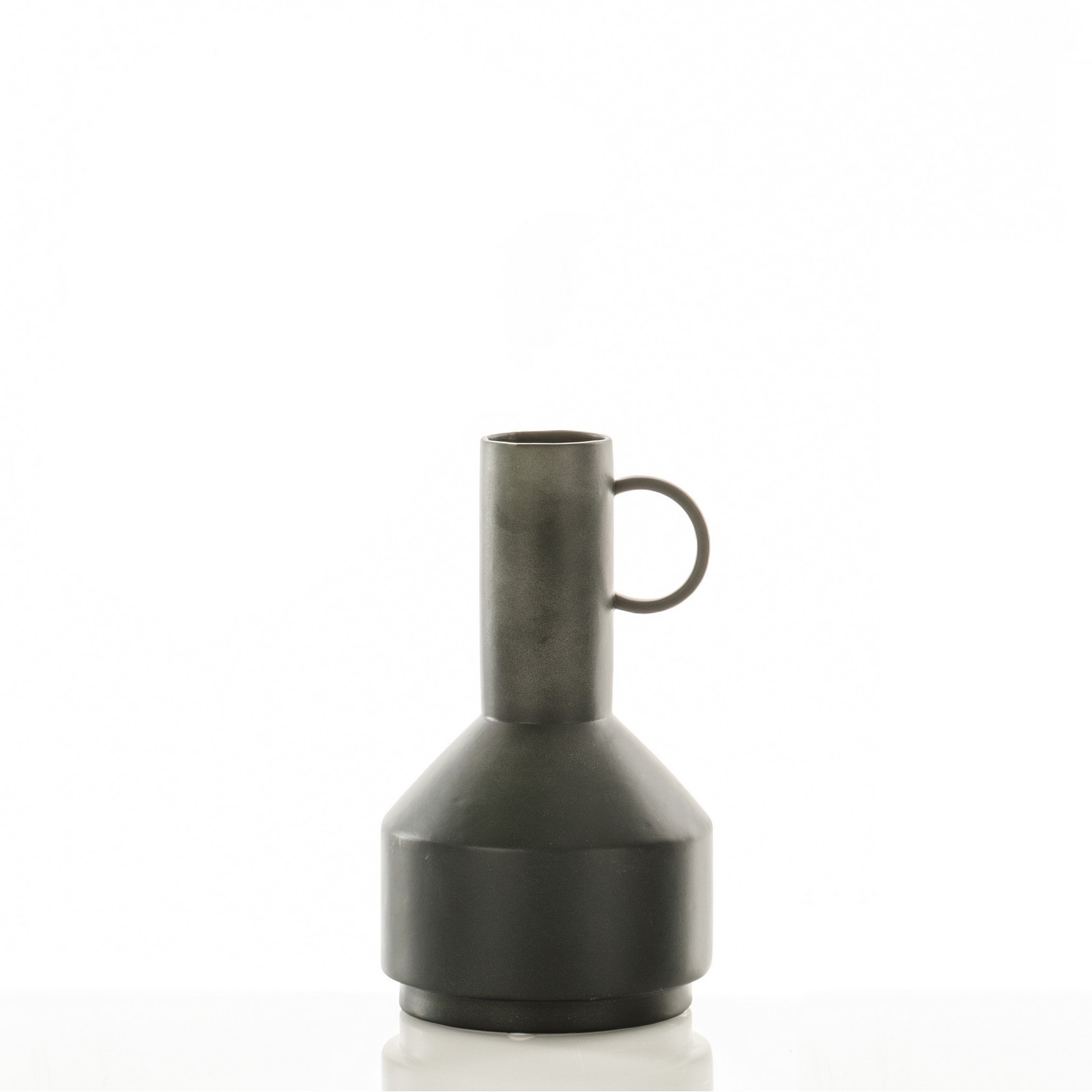 Vaso LADY-C in ceramica effetto pietra colore antracite