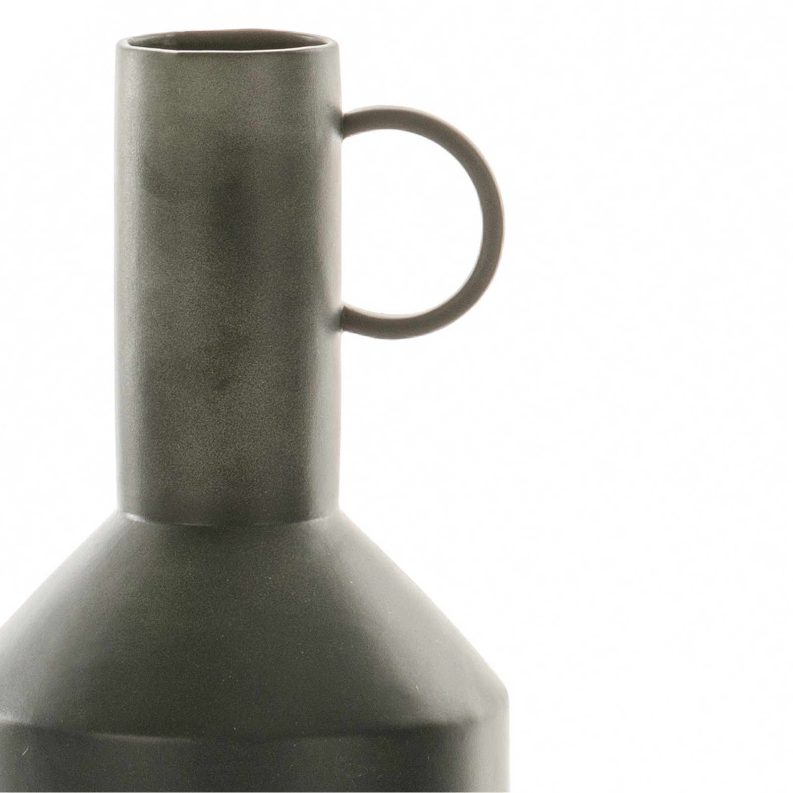 Vaso LADY-C in ceramica effetto pietra colore antracite, 18x18x31 cm