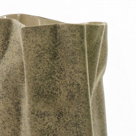 Vaso SAVIOLI-A in ceramica effetto pietra colore sabbia, 14x14x26 cm