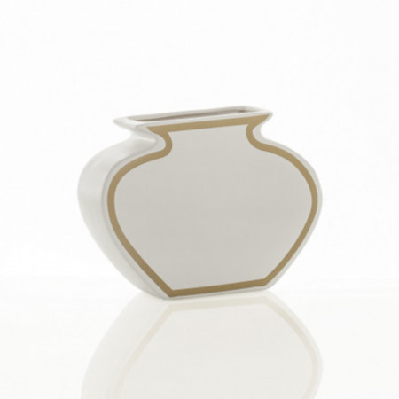 Vaso COMICS-A GOLD in ceramica colore bianco opaco