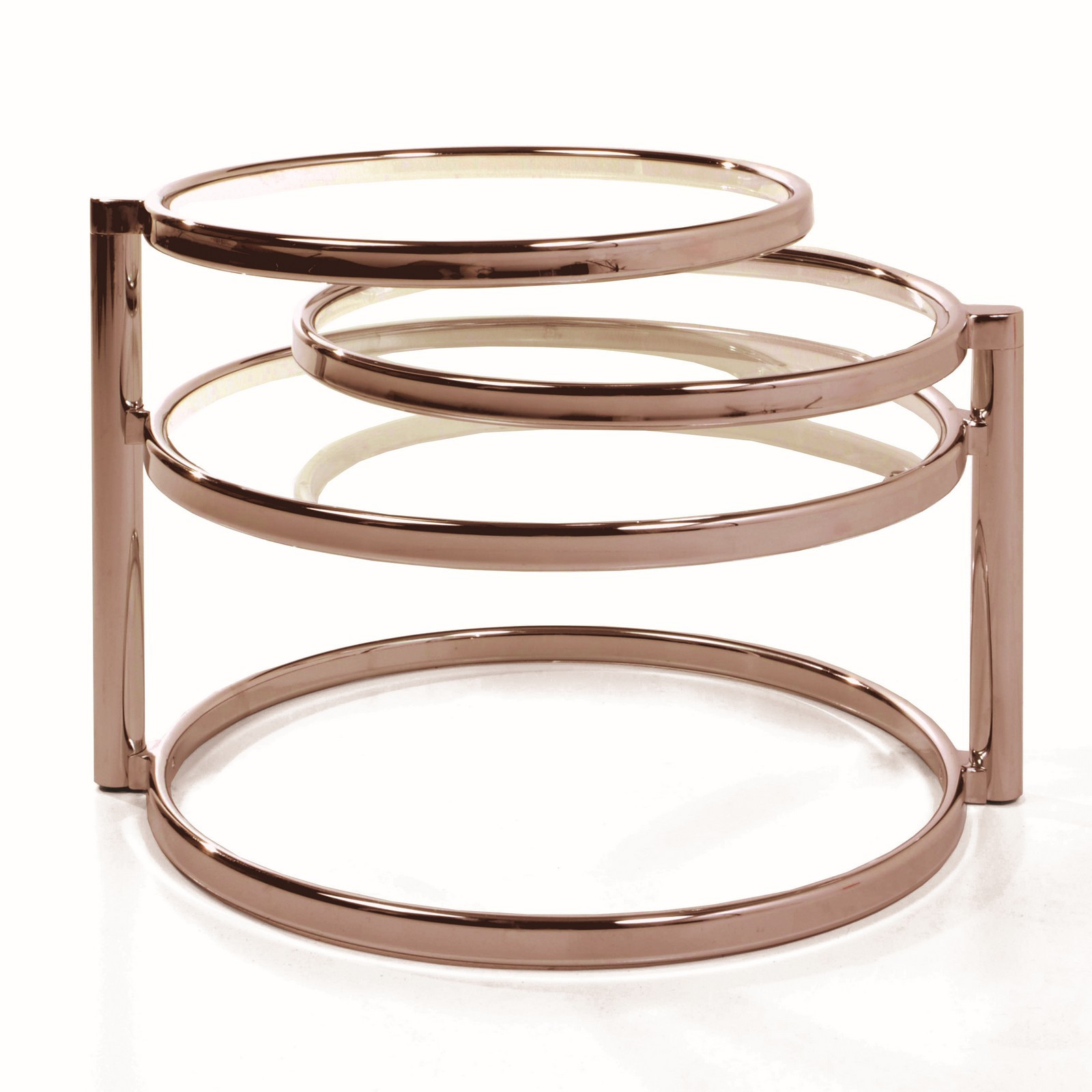 Tavolino Alexis Gold in Vetro Temprato e Metallo Finitura Oro Rosa Tavolino Alexis Gold in Vetro Temprato e Metallo Finitura Oro Rosa
