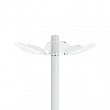 Appendiabiti Markku in Acciaio Bianco Opaco Pomelli in Acrilico Trasparente, h170xd34 cm