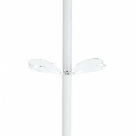 Appendiabiti Markku in Acciaio Bianco Opaco Pomelli in Acrilico Trasparente, h170xd34 cm