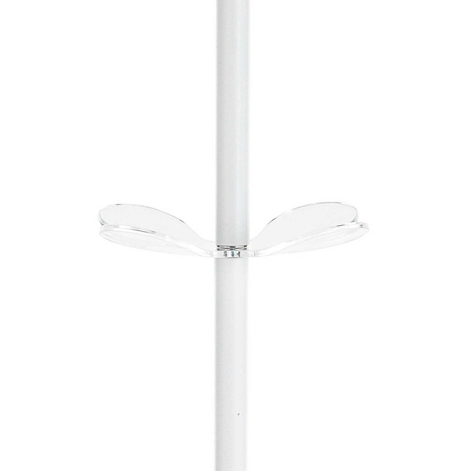 Appendiabiti Markku in Acciaio Bianco Opaco Pomelli in Acrilico Trasparente, h170xd34 cm