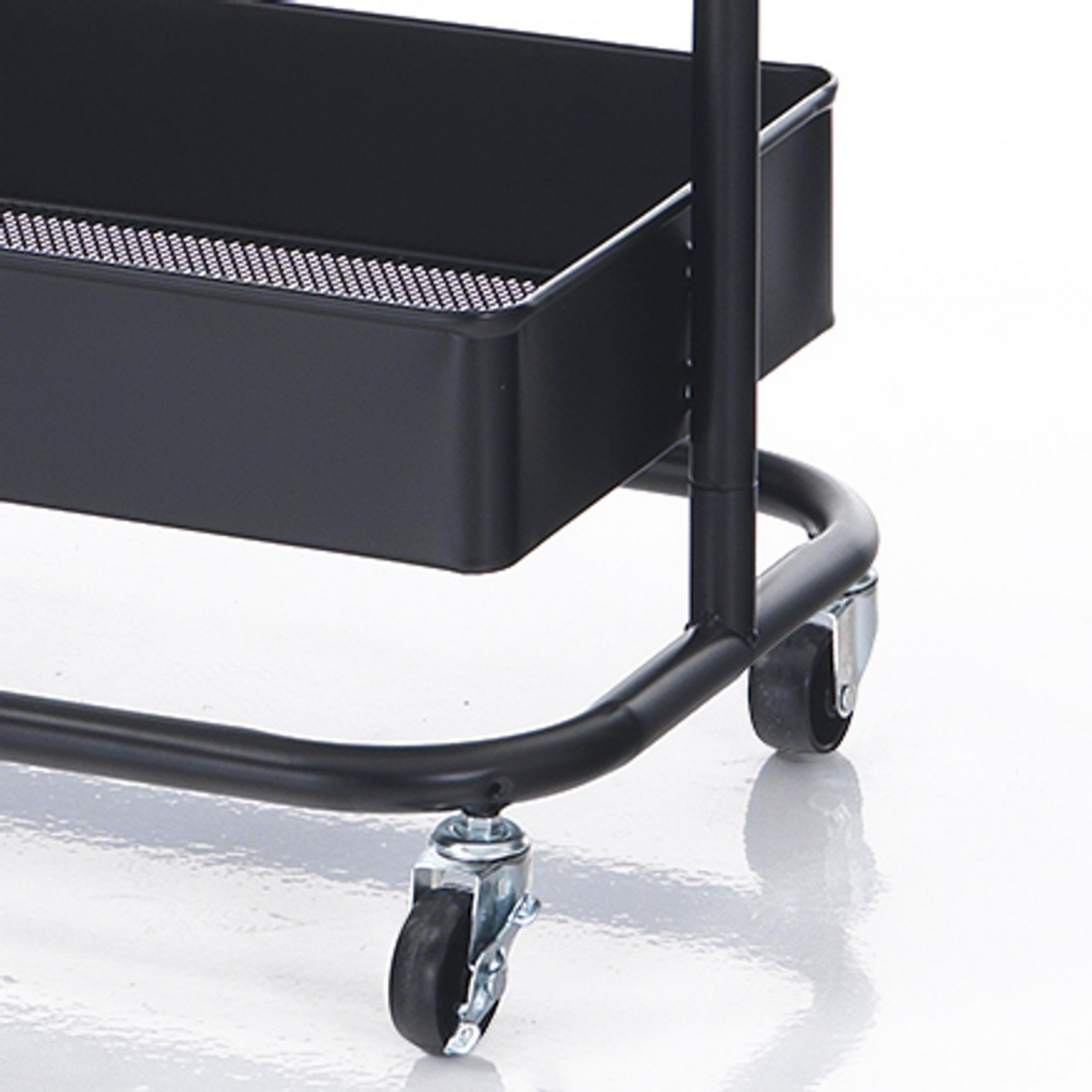 Stender Aino in Acciaio Nero Opaco Ripiano Effetto Legno, 60x37xh190 cm
