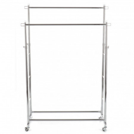 Stender Emma in Metallo Cromato con Ruote, 100x41xh108-184 cm