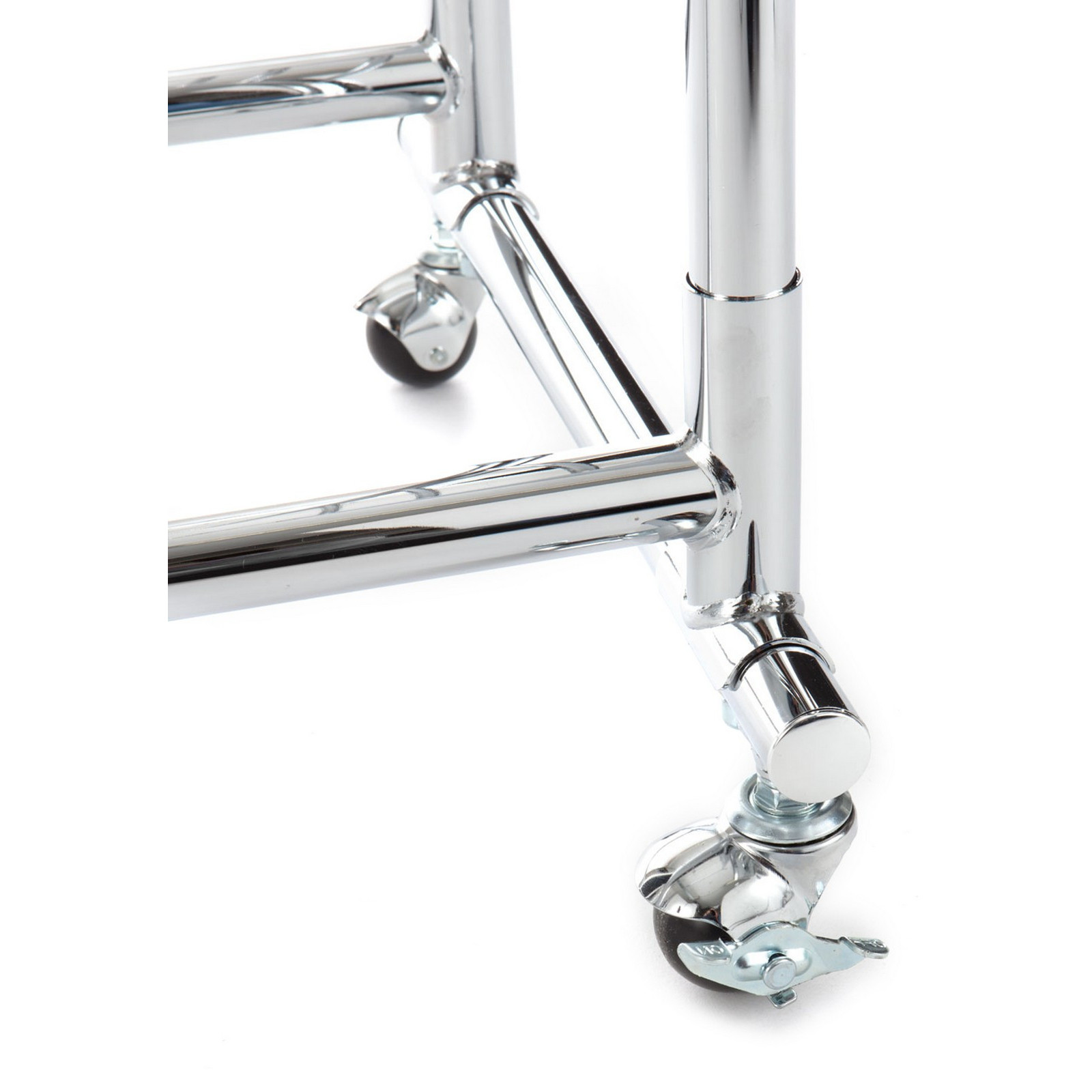 Stender Emma in Metallo Cromato con Ruote, 100x41xh108-184 cm