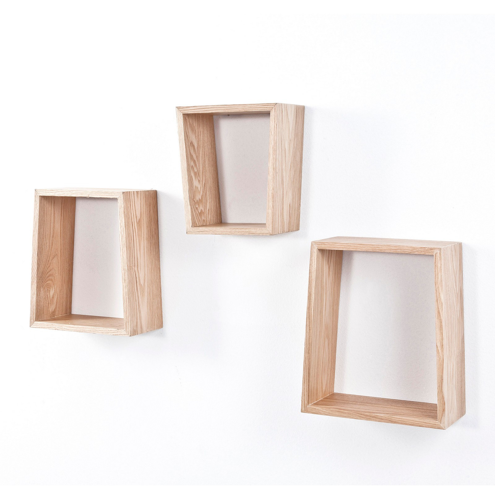 Set 3 Mensole Julius in Legno Tinto Rovere