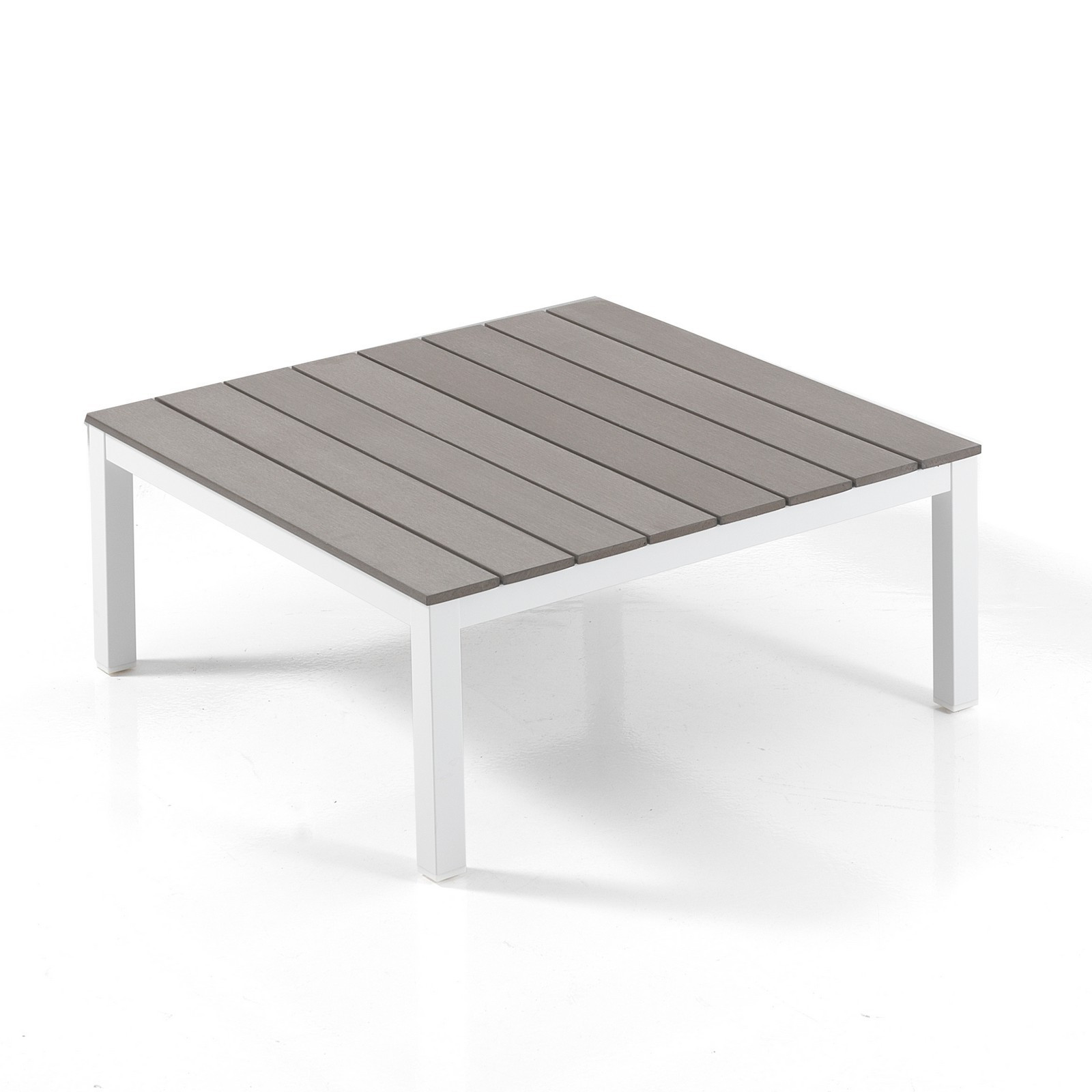 Salotto Interno e Esterno Varadero B in Alluminio Bianco Opaco Cuscini di Grigio Chiaro, 247x247xh76 cm