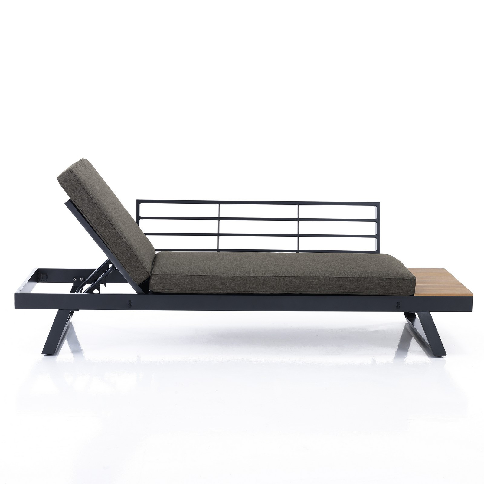 Divano e Chaise Longue da Interno - Esterno Varadero E in Alluminio Antracite Opaco, 228x77xh68.5 cm